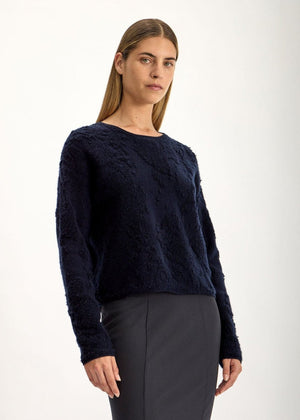 Fell Cashmere Sweater in Dark Navy from JAC + JACK at Edito boutique