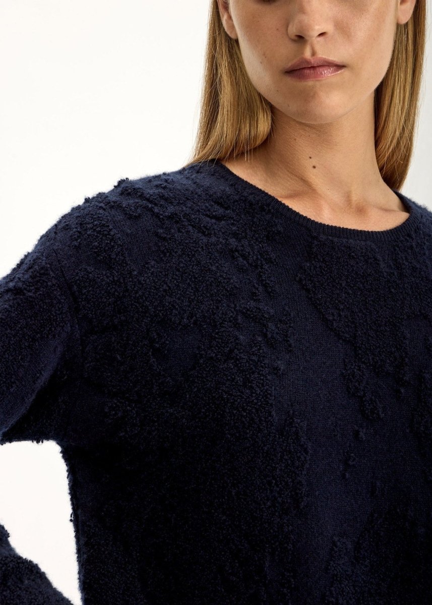 Fell Cashmere Sweater in Dark Navy from JAC + JACK at Edito boutique