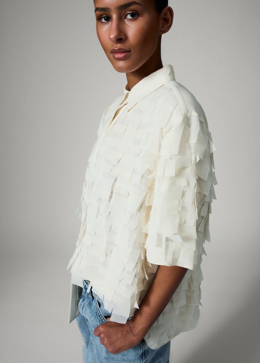 Figo Fringe Shirt in Jet Stream from DAY BIRGER ET MIKKELSEN at Edito boutique
