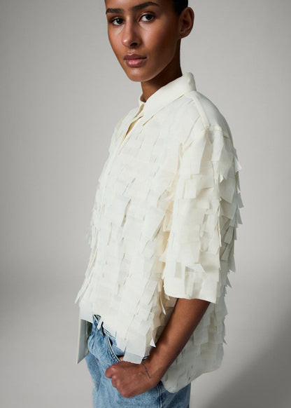 Figo Fringe Shirt in Jet Stream from DAY BIRGER ET MIKKELSEN at Edito boutique