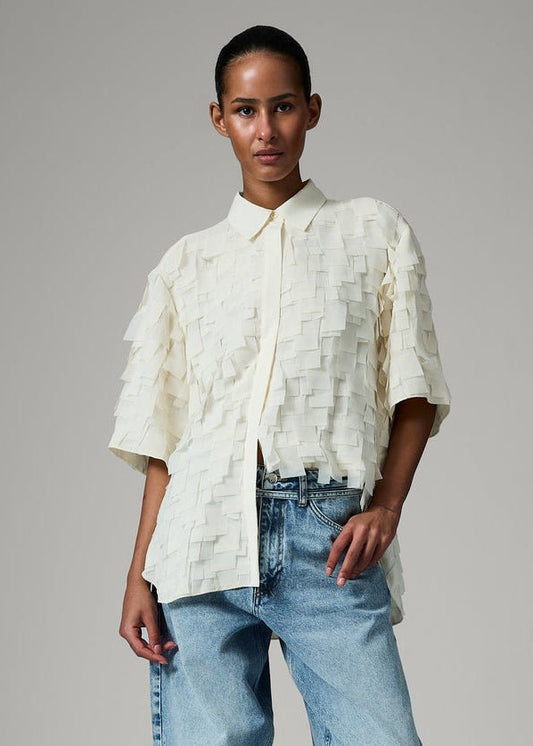 Figo Fringe Shirt in Jet Stream from DAY BIRGER ET MIKKELSEN at Edito boutique