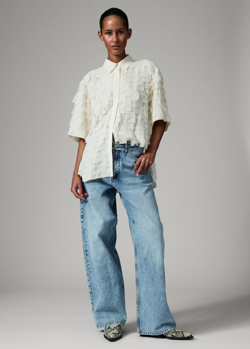 Figo Fringe Shirt in Jet Stream from DAY BIRGER ET MIKKELSEN at Edito boutique