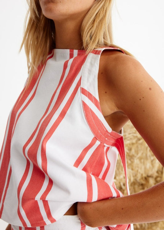 Filly Top in Red Stripes from BINNYWEAR at Edito boutique
