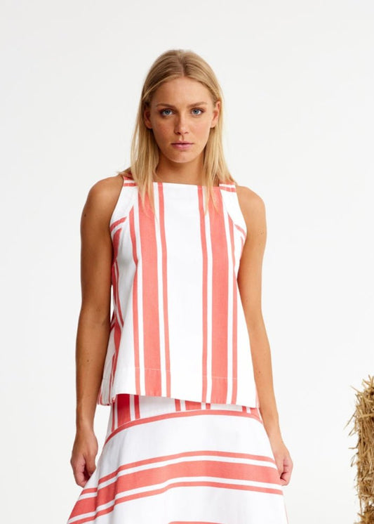 Filly Top in Red Stripes from BINNYWEAR at Edito boutique