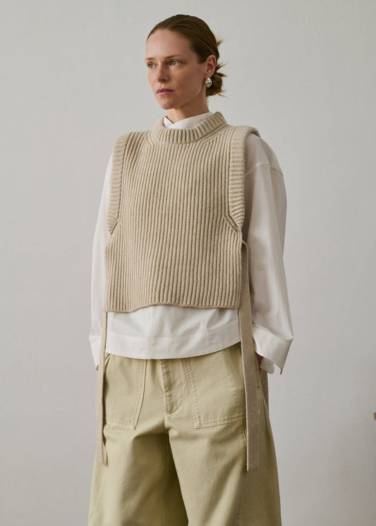 Firmus Sleeveless Jumper in Ecru from Soeur