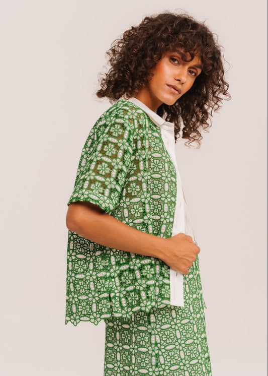 Flavia Goya Shirt in Green from SACRECOEUR at Edito boutique