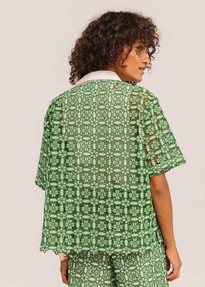 Flavia Goya Shirt in Green from SACRECOEUR at Edito boutique