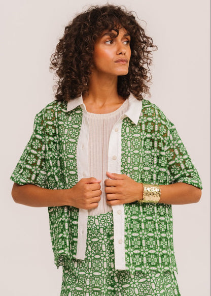 Flavia Goya Shirt in Green from SACRECOEUR at Edito boutique