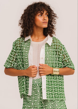 Flavia Goya Shirt in Green from SACRECOEUR at Edito boutique