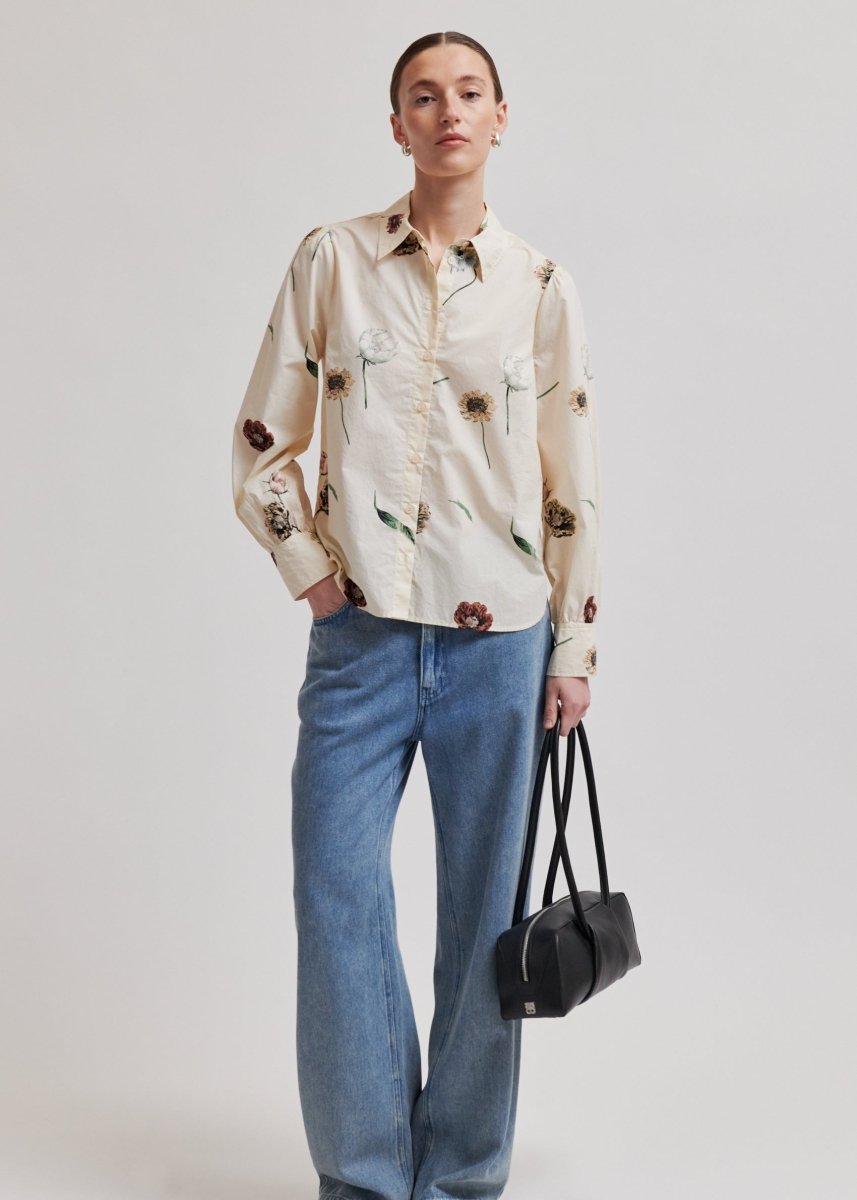 Floco Floral Shirt in Sand from SECOND FEMALE at Edito Boutique