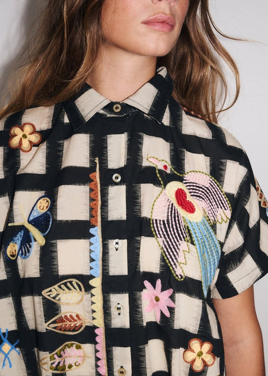 Flora Dress in Ecru/Black from STELLA FOREST at Edito boutique