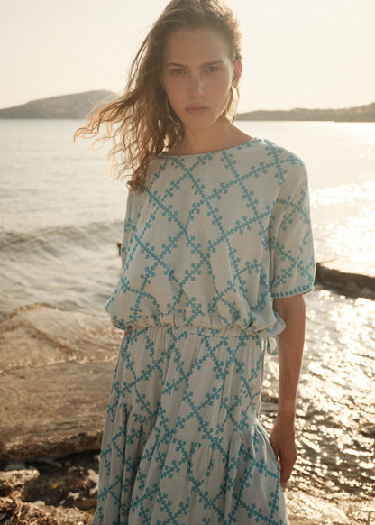 Florana Blouse in Turquoise from DEVOTION TWINS at Edito Boutique