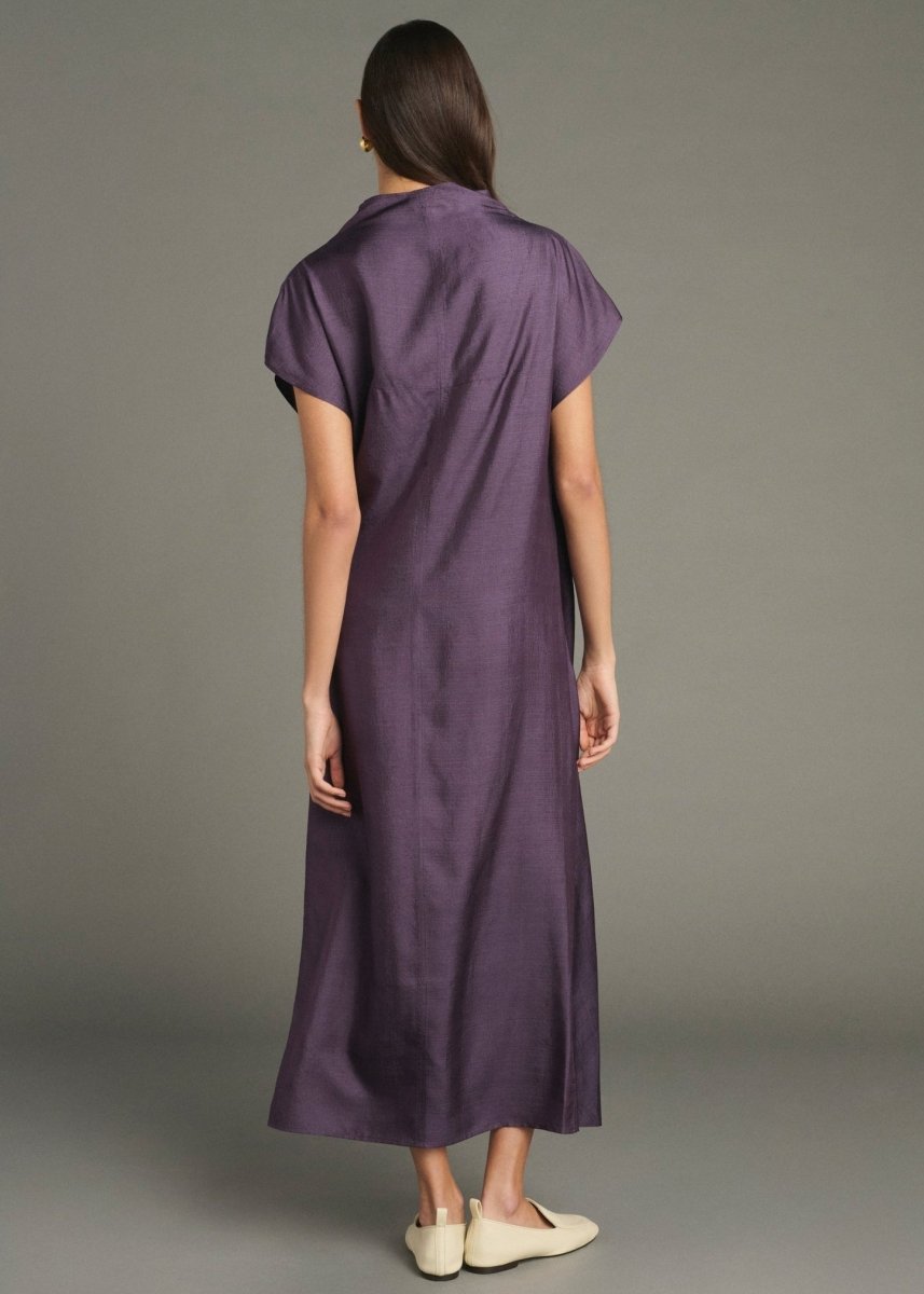 Foggia Silk Dress in Purple from SOEUR at Edito Boutique