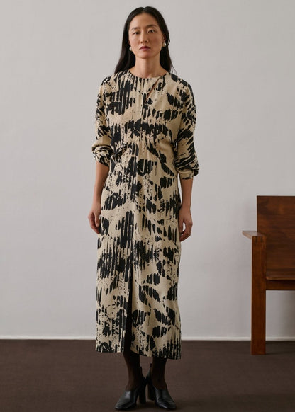 Francine Dress in Pale Yellow/Black from SOEUR at Edito boutique