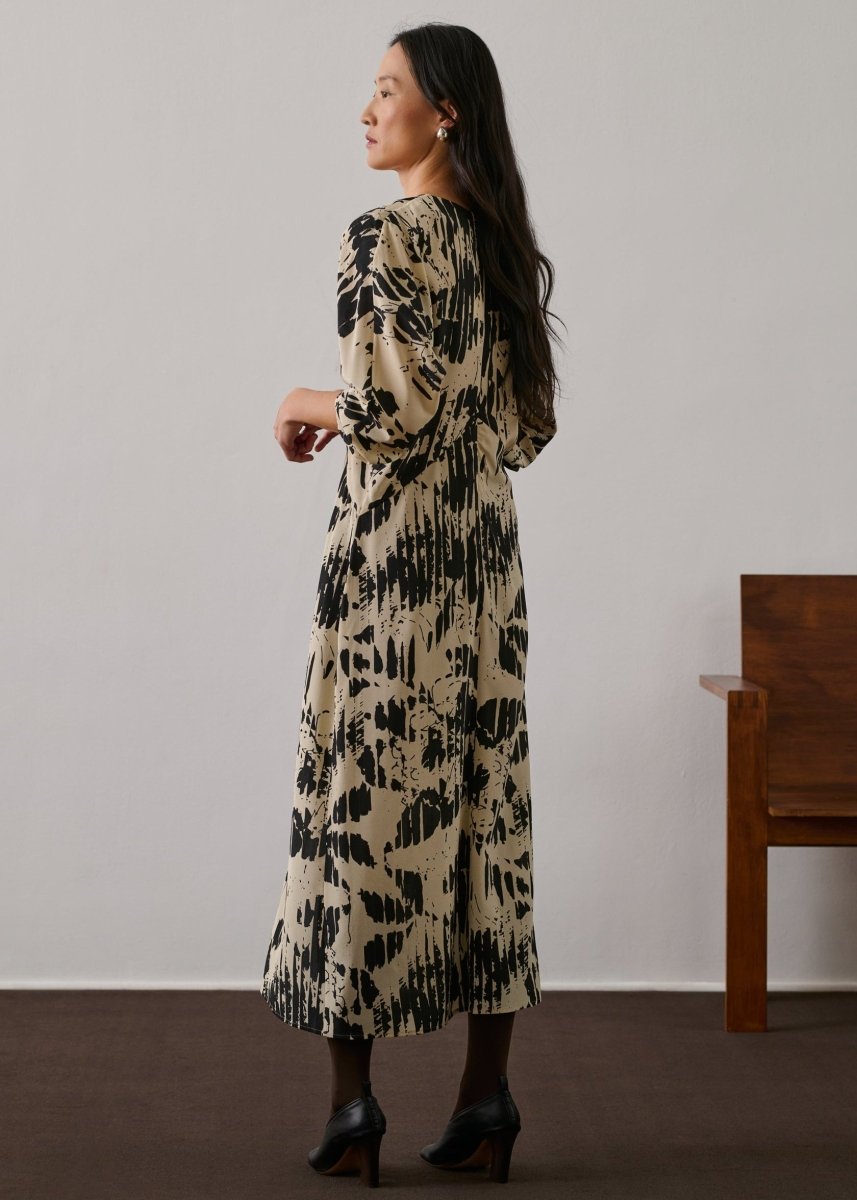 Francine Dress in Pale Yellow/Black from SOEUR at Edito boutique