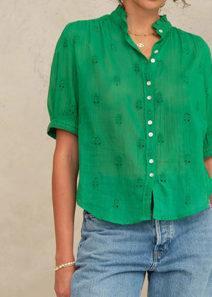 Frani S/S Top in Green from M.A.B.E at Edito Boutique