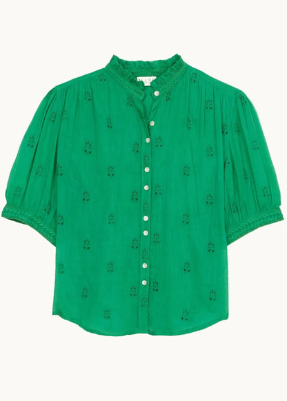 Frani S/S Top in Green from M.A.B.E at Edito Boutique