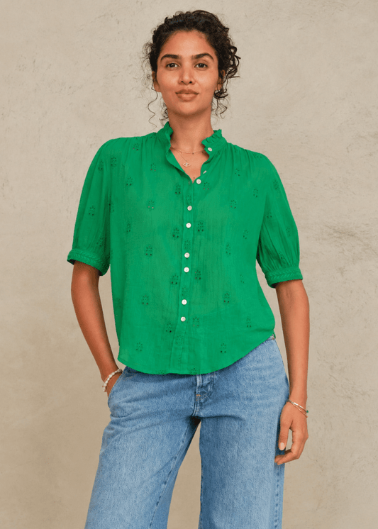 Frani S/S Top in Green from M.A.B.E at Edito Boutique