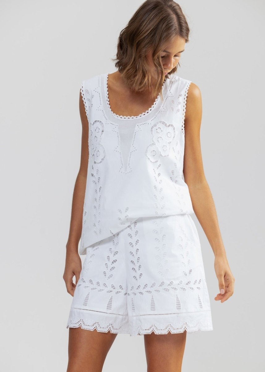 Fresh Mint Shorts in White from BINNYWEAR at Edito boutique