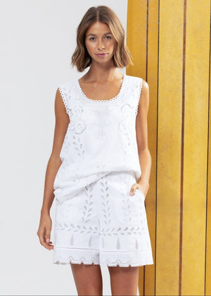 Fresh Mint Shorts in White from BINNYWEAR at Edito boutique