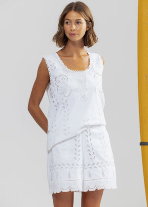 Fresh Mint Shorts in White from BINNYWEAR at Edito boutique