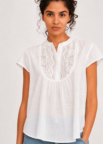 Freya Short Sleeve Top in White from M.A.B.E at Edito Boutique