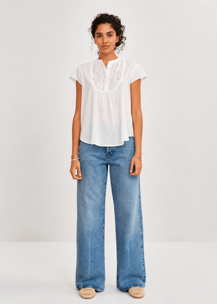 Freya Short Sleeve Top in White from M.A.B.E at Edito Boutique