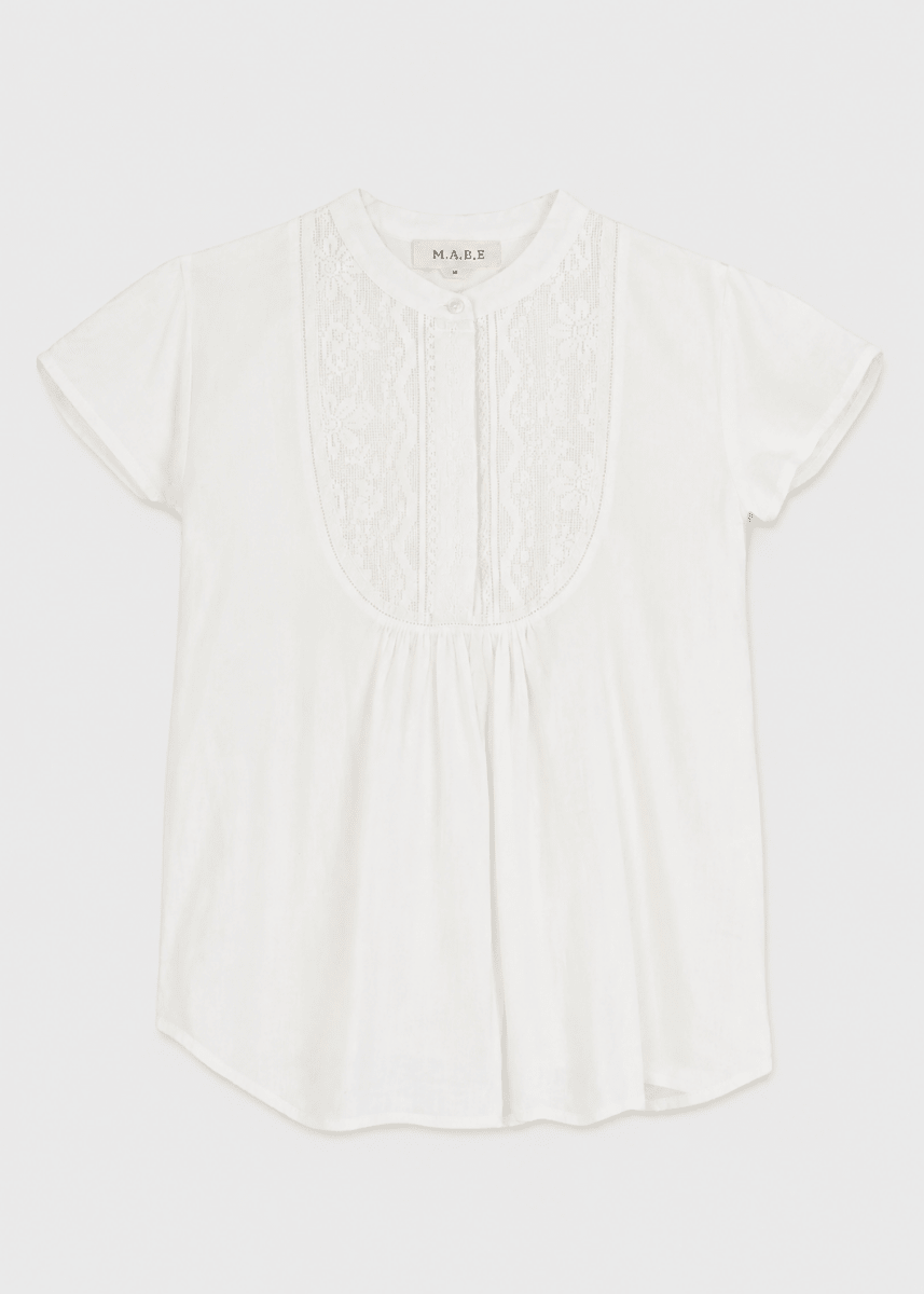Freya Short Sleeve Top in White from M.A.B.E at Edito Boutique