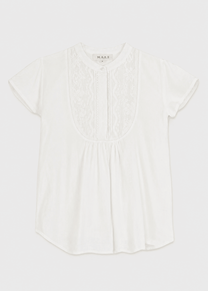 Freya Short Sleeve Top in White from M.A.B.E at Edito Boutique