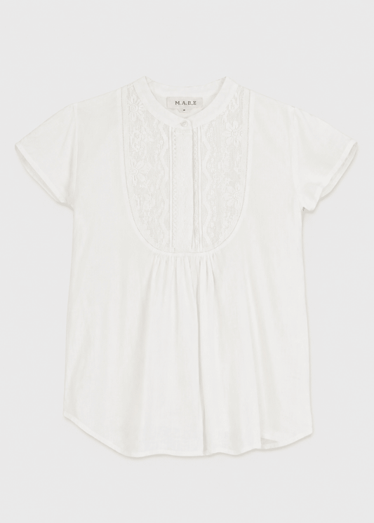 Freya Short Sleeve Top in White from M.A.B.E at Edito Boutique