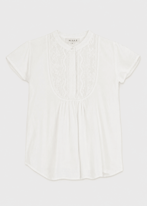 Freya Short Sleeve Top in White from M.A.B.E at Edito Boutique