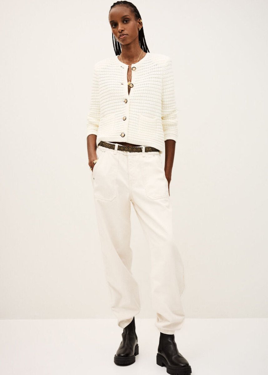 Gaspard Knit Vest in Ecru from BA&SH at Edito boutique