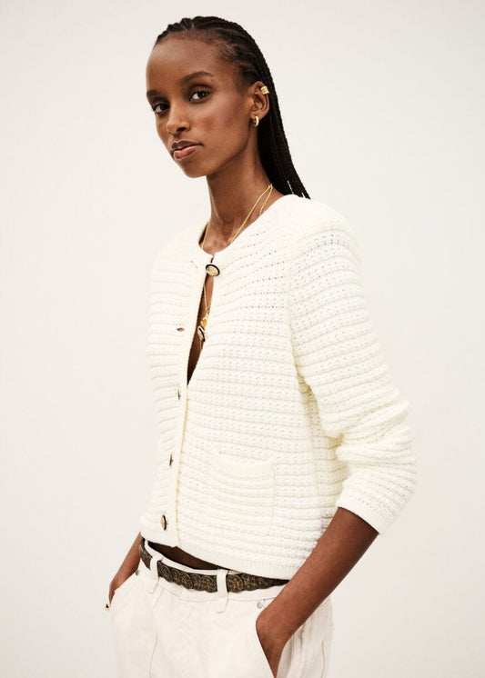 Gaspard Knit Vest in Ecru from BA&SH at Edito boutique