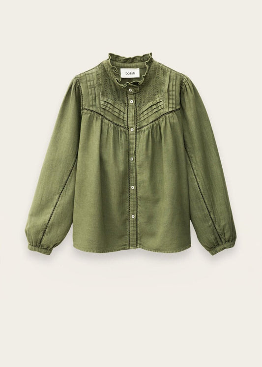 Gildas Embroidered Blouse in Green from BA&SH at Edito Boutique