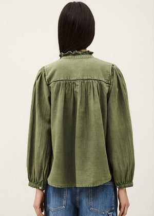 Gildas Embroidered Blouse in Green from BA&SH at Edito Boutique