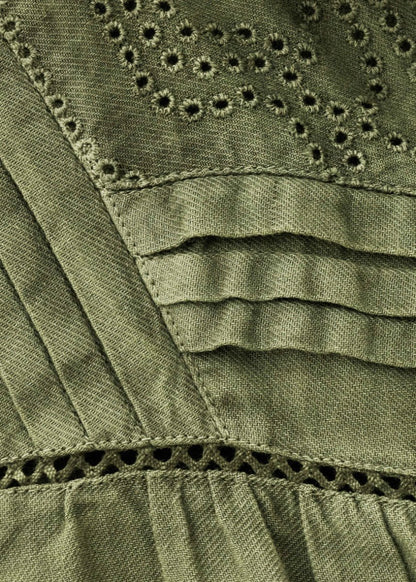 Gildas Embroidered Blouse in Green from BA&SH at Edito Boutique