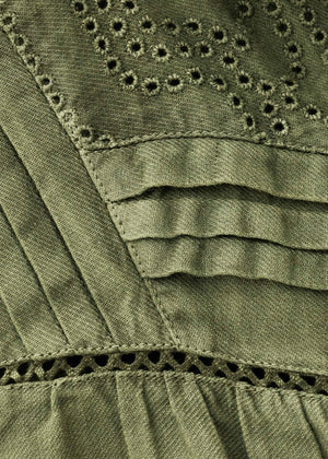 Gildas Embroidered Blouse in Green from BA&SH at Edito Boutique