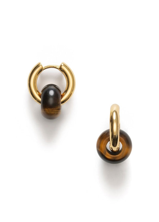 Glazed Donut Hoops in Tiger eye from ANNI LU at Edito boutique