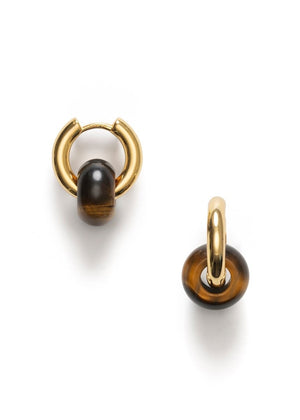 Glazed Donut Hoops in Tiger eye from ANNI LU at Edito boutique