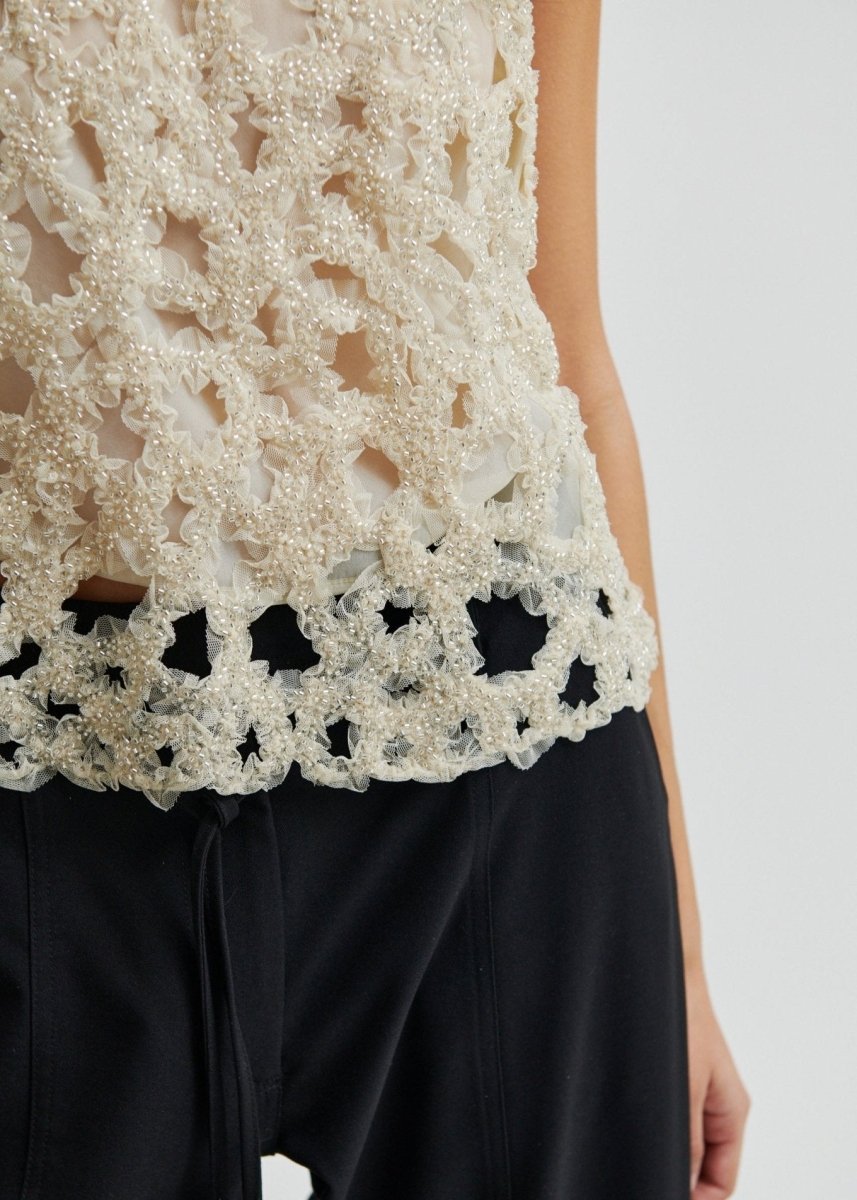 Gleam Top in Sand from SECOND FEMALE at Edito boutique