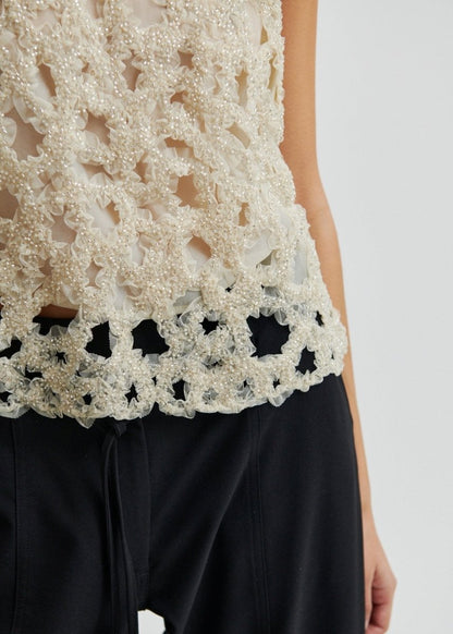 Gleam Top in Sand from SECOND FEMALE at Edito boutique