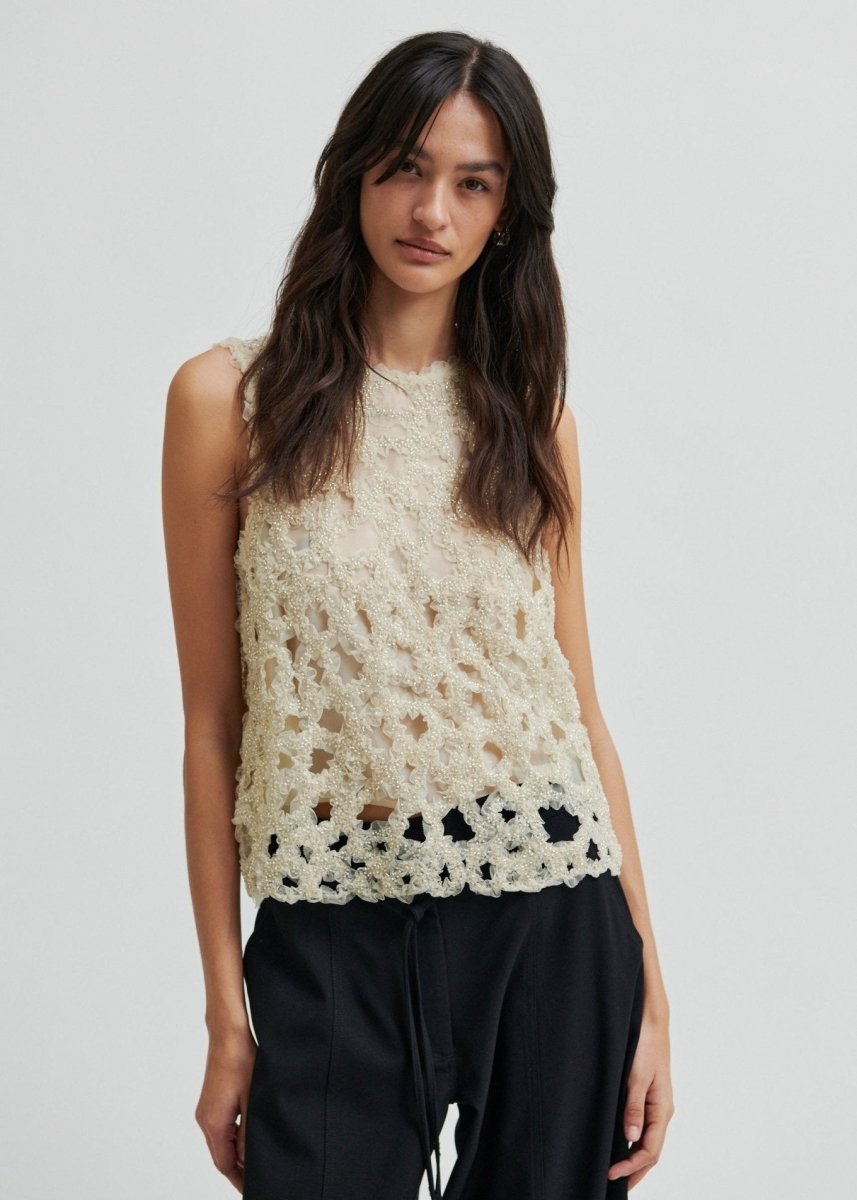 Gleam Top in Sand from SECOND FEMALE at Edito boutique