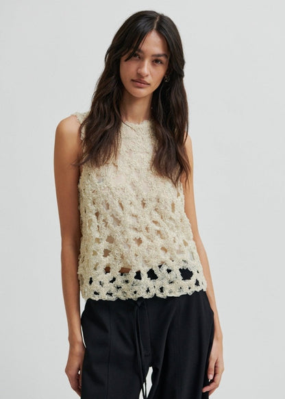 Gleam Top in Sand from SECOND FEMALE at Edito boutique