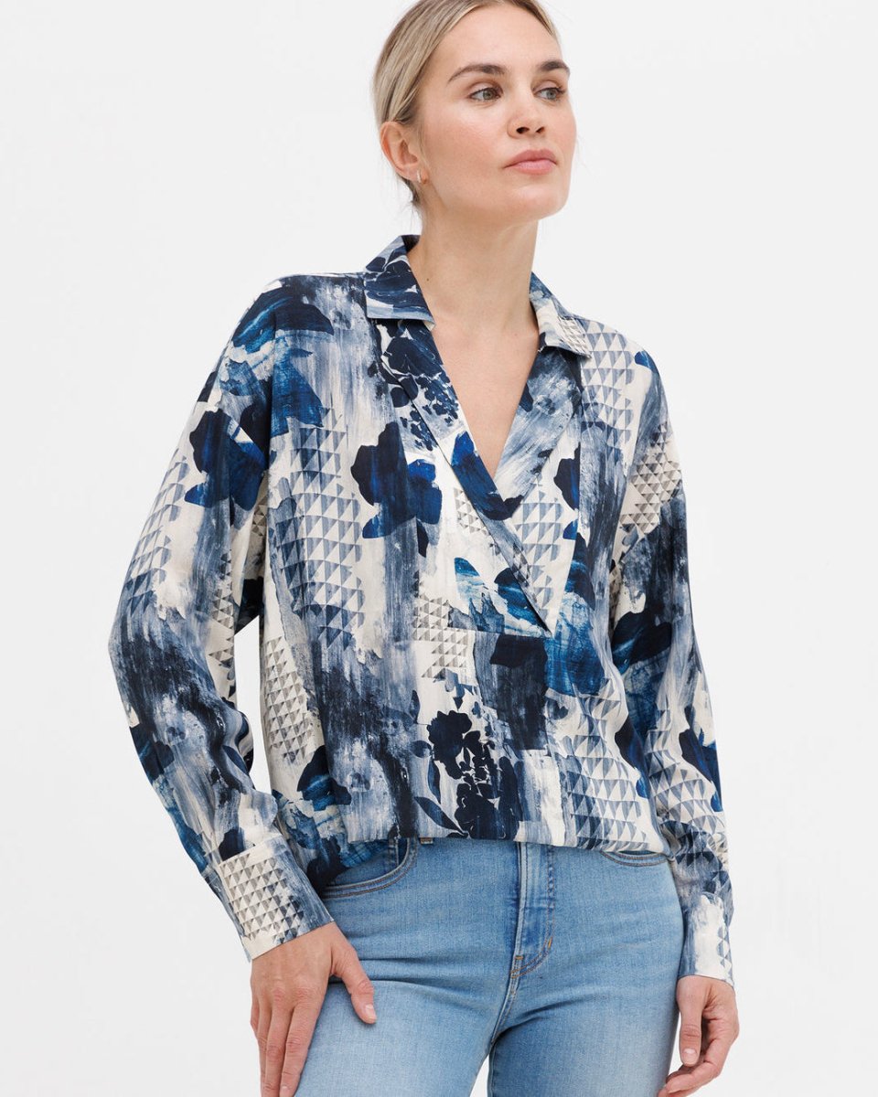 Go Overhead Top in Gameboard Print from GO SILK at Edito boutique