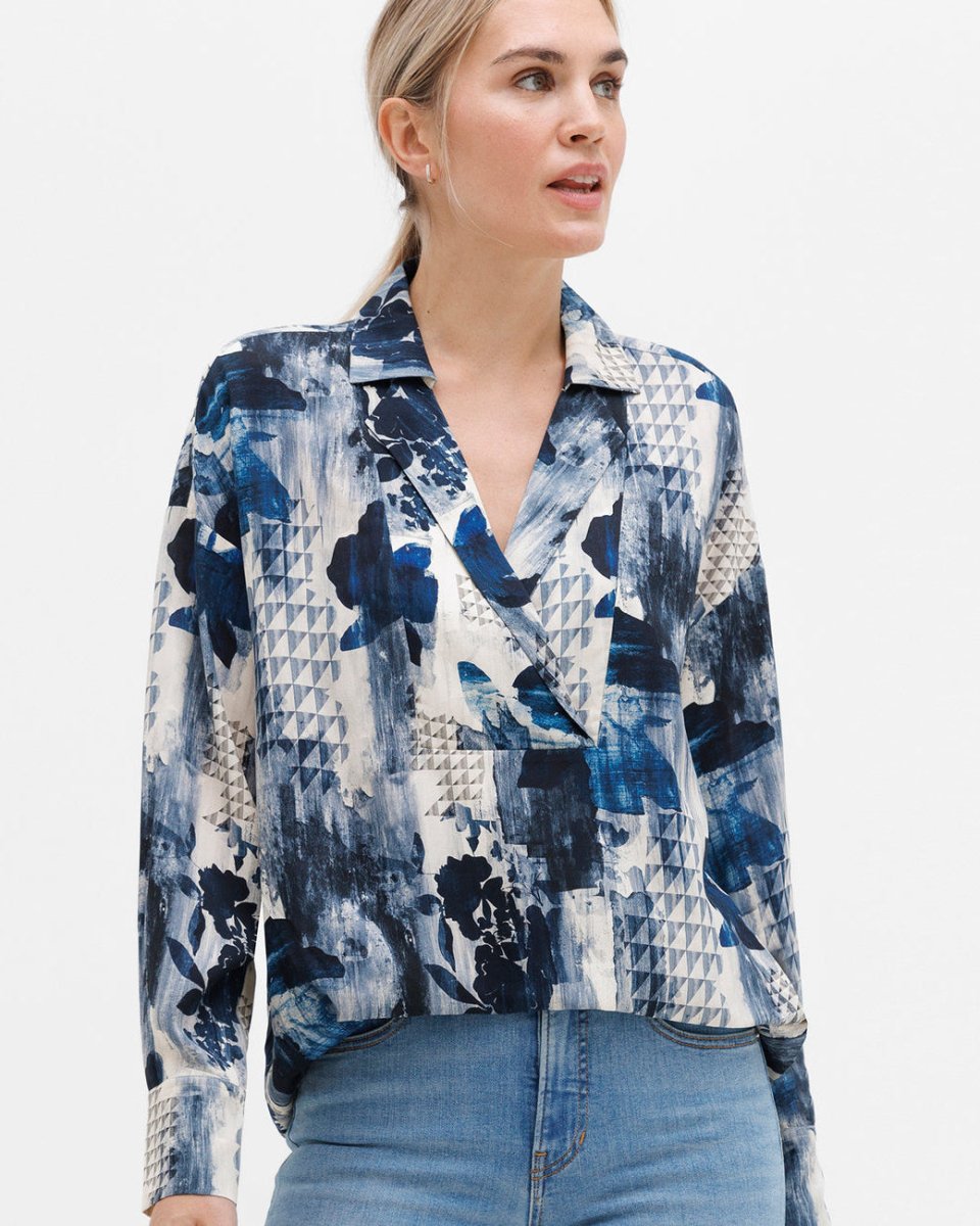 Go Overhead Top in Gameboard Print from GO SILK at Edito boutique