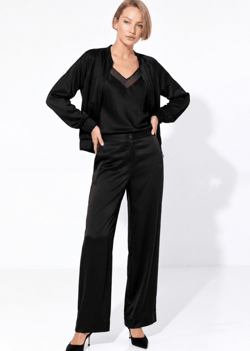 Go Piazza Pants in Black from GO SILK at Edito Boutique