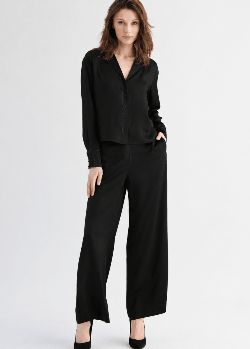 Go Piazza Pants in Black from GO SILK at Edito Boutique