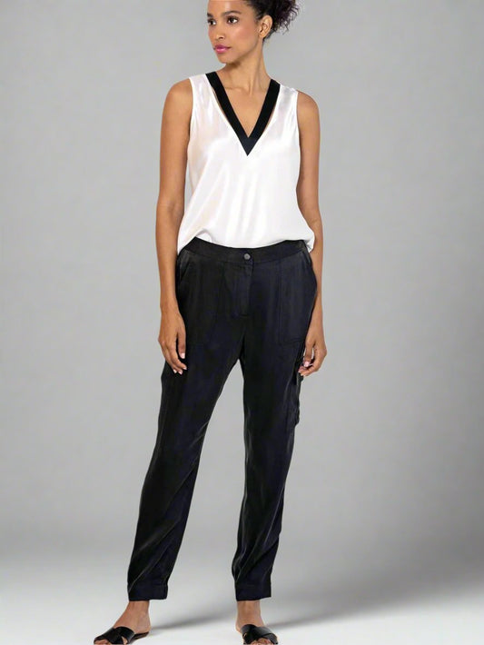 Go Silk Go Luxe Cargo Hold Pant in black