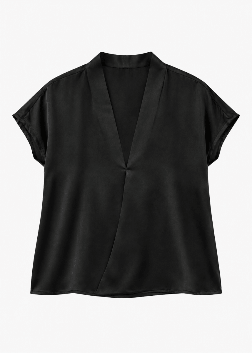 Go Wrapper Delight Top in Black from GO SILK at Edito Boutique