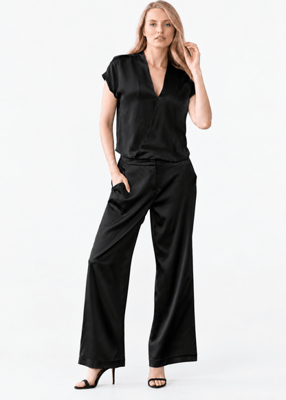Go Wrapper Delight Top in Black from GO SILK at Edito Boutique